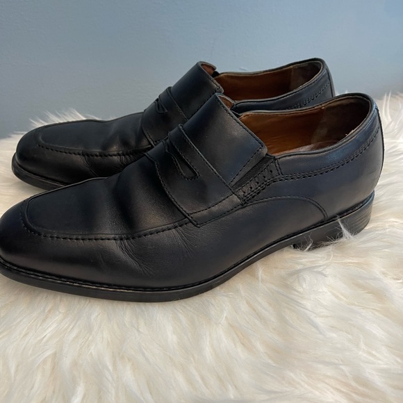 JOHNSTON MURPHY MADDOX MEN'S  BLACK LEATHER PENNY LOAFERS   XC4 SIZE 8 M - Picture 6 of 12